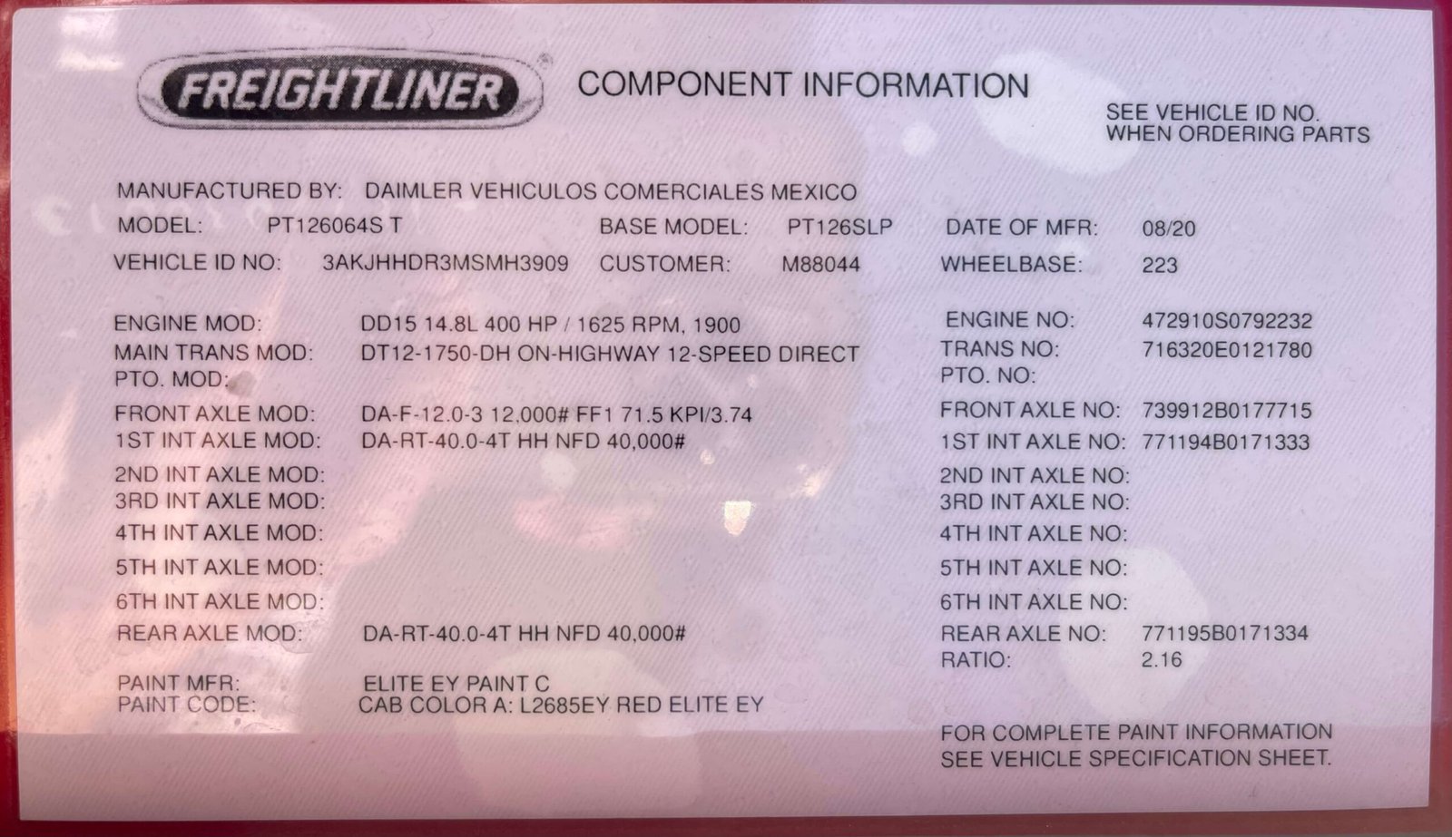 
								2021 Freightliner Cascadia 126 full									