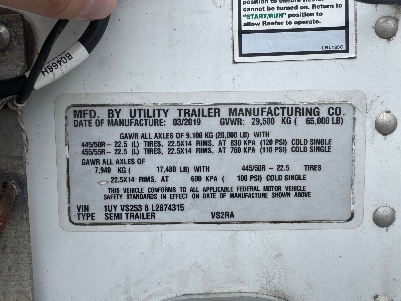 
								2020 Utility Reefer full									