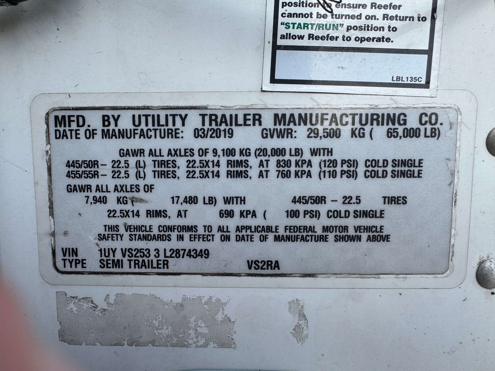 
								2020 Utility Reefer full									