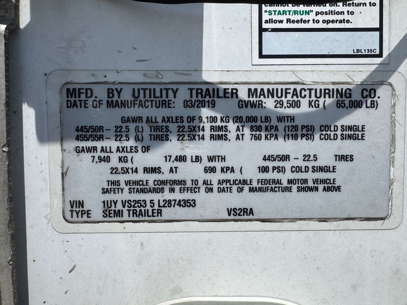 
								2020 Utility Reefer full									